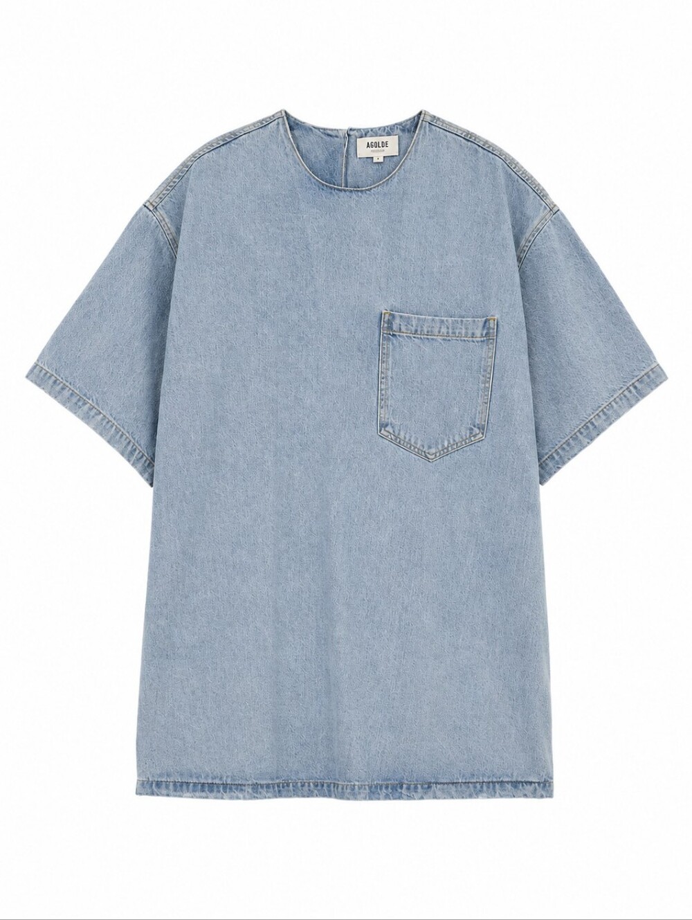 AGOLDE Oversized Denim Pocket Tee Shirt Dress